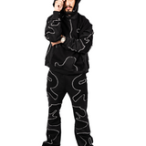 Black Patchwork Sweats
