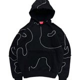 Black Patchwork Hoodie