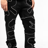 Black Patchwork Sweats