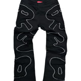 Black Patchwork Sweats