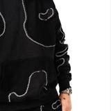 Black Patchwork Hoodie
