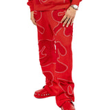 Red Patchwork Sweats