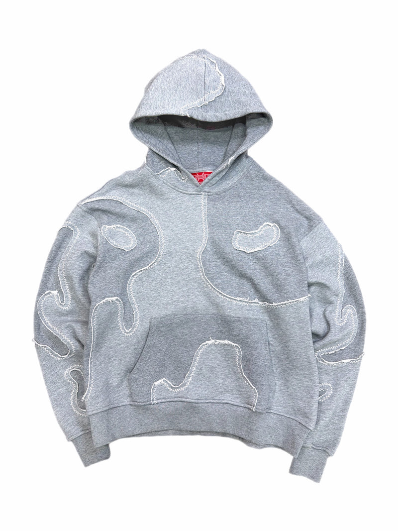 Grey Patchwork Hoodie
