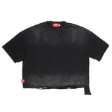Inside Out Distressed Tee Black