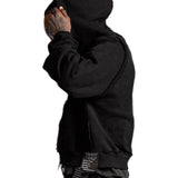 Black Reverse Seam Hoodie