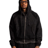 Black Reverse Seam Hoodie