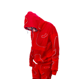 Red Patchwork Hoodie