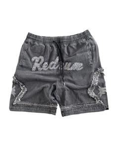 Black Denim Basketball Short