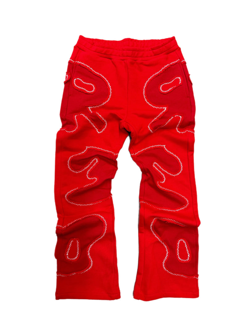 Red Patchwork Sweats