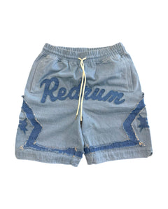 Blue Denim Basketball Short
