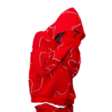 Red Patchwork Hoodie