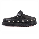 Black Boro Denim Mule