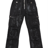 Black Brushed Cargo Denim