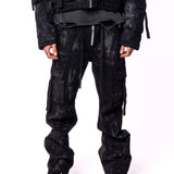 Black Brushed Cargo Denim